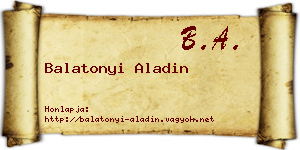 Balatonyi Aladin névjegykártya